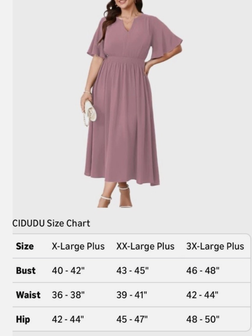 Cicidudu 2XL Dusty Pink dress New - Picture 4 of 5